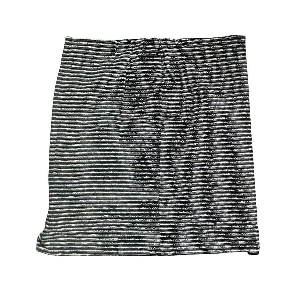 MM.LaFleur Black White Striped Textured Knit Pencil Skirt Size 14 Professional